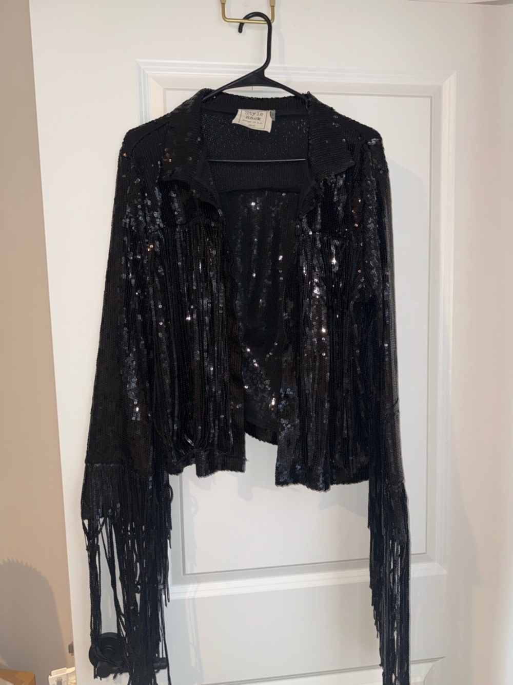 Style Rack Black Sequin Fringe Jacket
